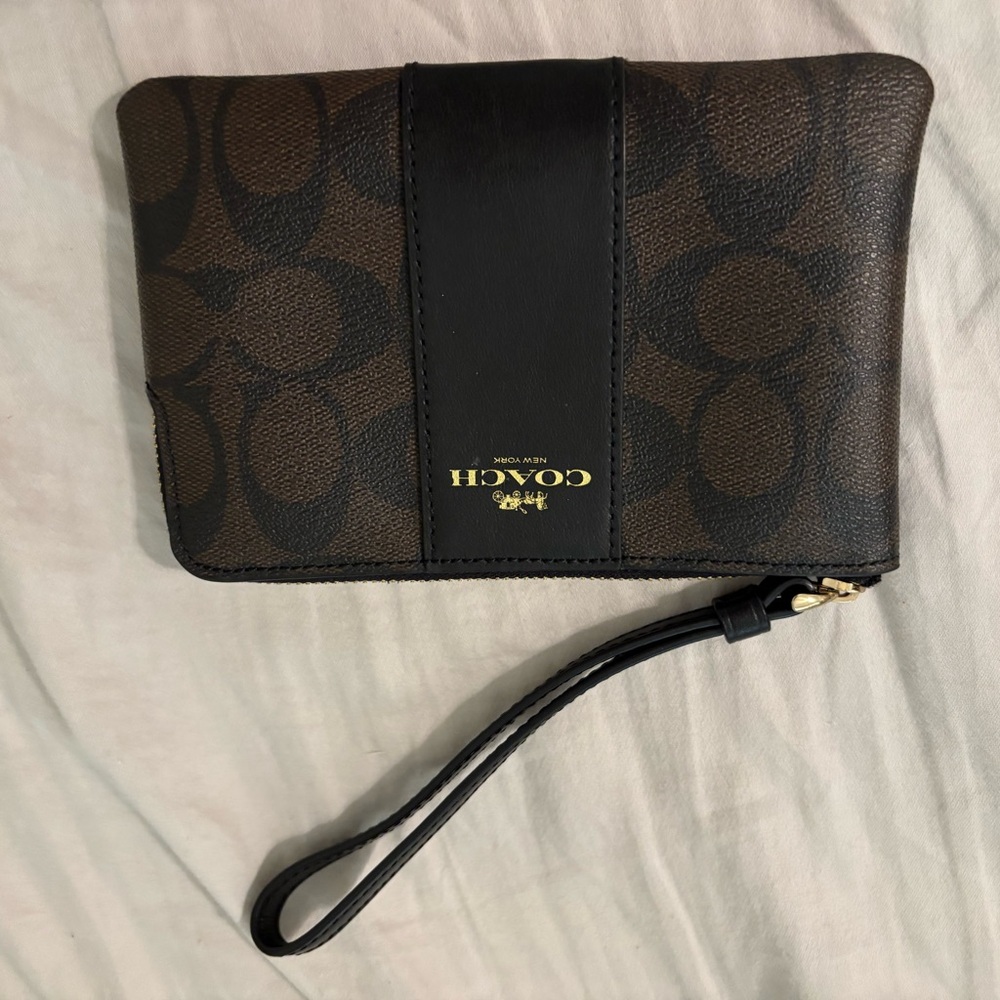 Coach Brown and Black Wristlet